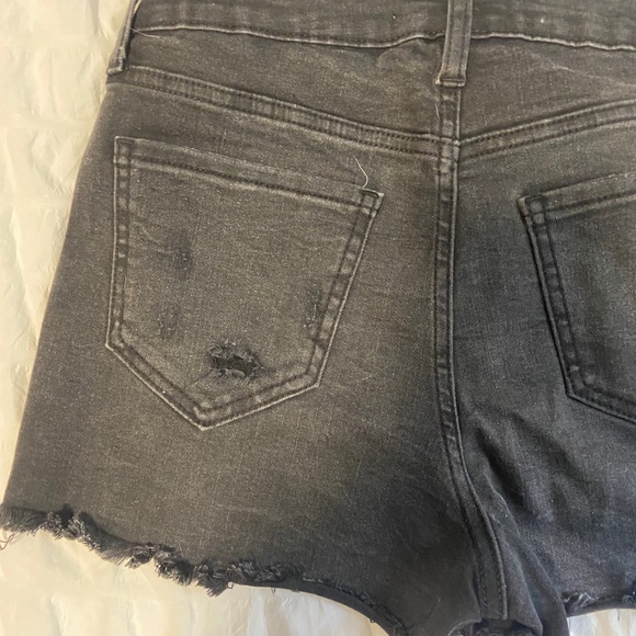 Just USA Distressed Black Denim Jean Shorts Button Up - 27 - Picture 6 of 7
